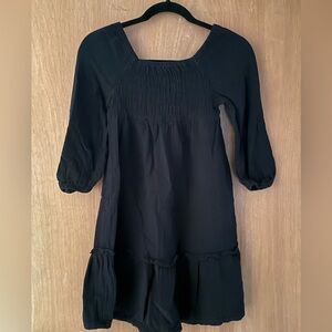 Old Navy Black Long Sleeve Double-Weave Fit and Flare Dress for Girls